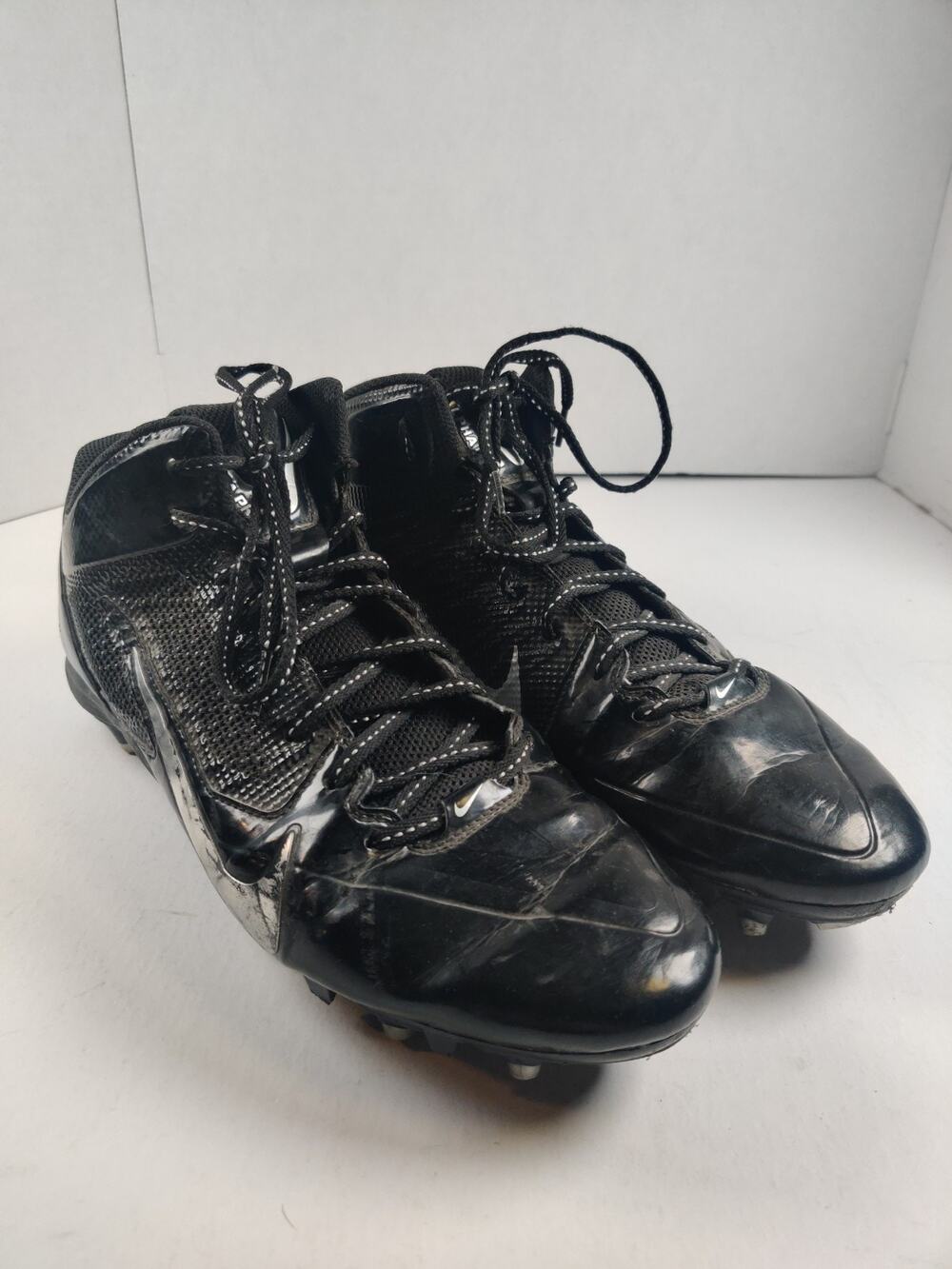 Nike Alpha Pro Flywire Men's Football Cleats Size 12 Black Silver
